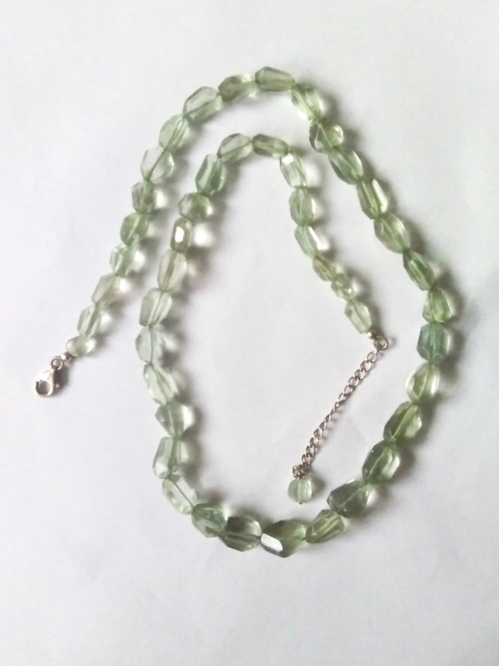 Prasiolite Nugget Silver Necklace